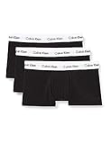 Calvin Klein Herren 3er Pack Boxershorts Low Rise Trunks Baumwolle mit Stretch, Schwarz (Black), L