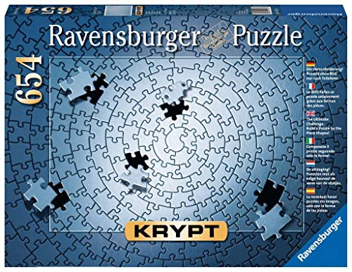 Ravensburger Puzzle 15964 - Krypt Puzzle Silber - Schweres Puzzle für Erwachsene und Kinder ab 14 Jahren, mit 654 Teilen
