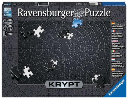 Ravensburger Puzzle 15260 - Krypt Puzzle Schwarz - Schweres Puzzle für Erwachsene und Kinder ab 14 Jahren, mit 736 Teilen, 70 x 50 cm